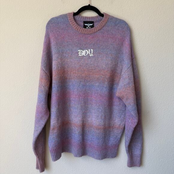 BOY London Purple Gradient Logo Knit Sweater Size M - Picture 2 of 9